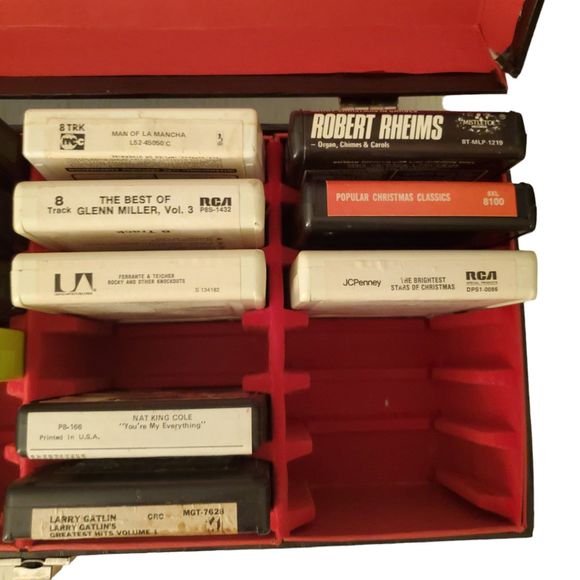 Vintage 8 Track Cassettes in Black Case Lot of 16 - Picture 6 of 8